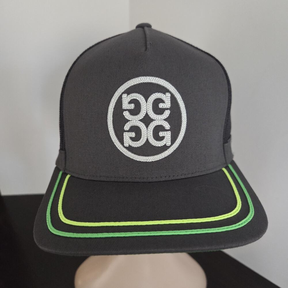 G/FORE Circle G's Golf Trucker Hat Snapback Dark Gray Charcoal Neon Lime Green